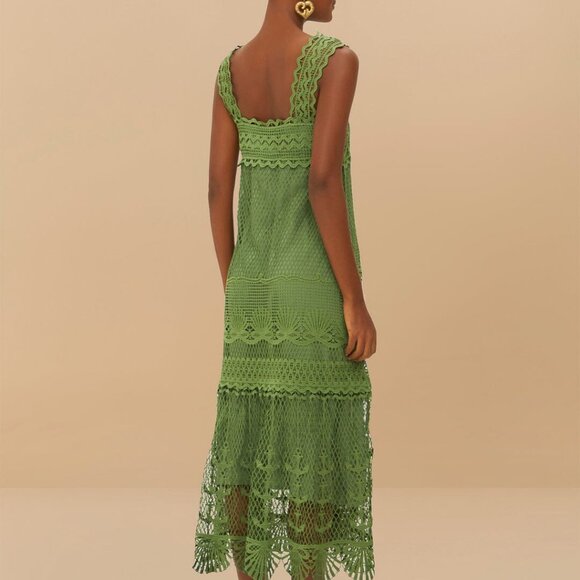 Green Nautical Guipure Maxi Dress, NWT, XXS - Picture 3 of 5